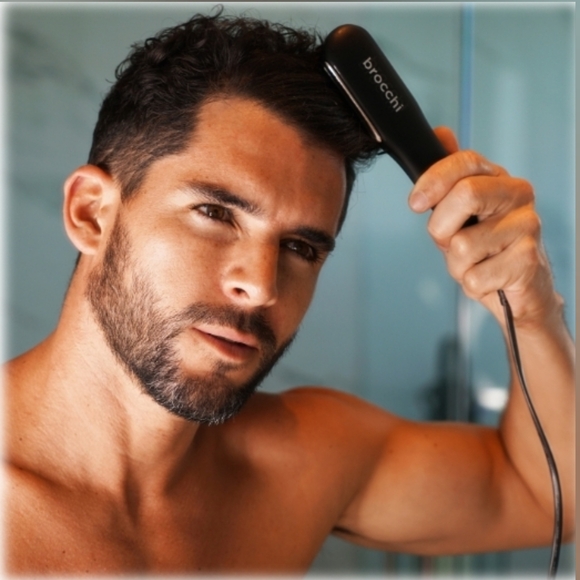 LED CERAMIC HAIR & BEARD STYLING STRAIGHTENING BRUSH BY BROCCHI - Picture 4 of 5